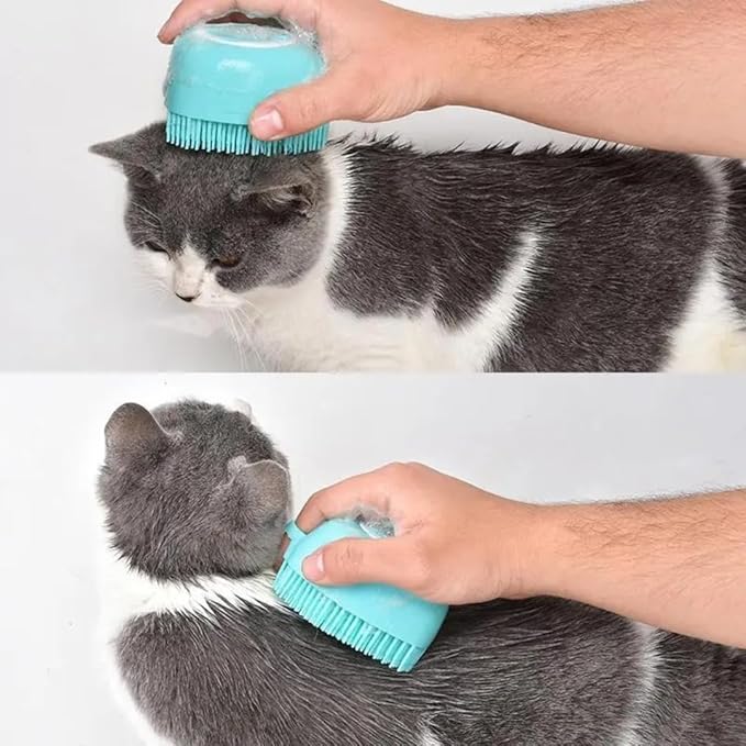 Dog Bath Brush - Dog Grooming Supplies, Puppy Essentials, Dog Grooming Pet Brush, Dog Bath Scrubber, Silicone Scrubber, Dog Care - Puppy Shampoo & Dog Comb, Dog Accessories, Dog Supplies for Dog Wash