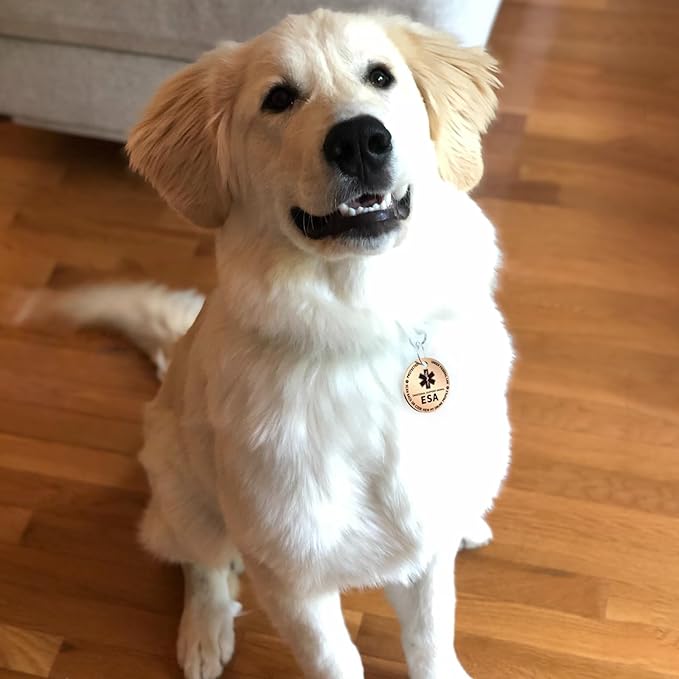 MYLUCKYTAG QR Code ESA Emotional Support Dog ID Tag - Pet Online Profile - Scan QR Receive Instant Pet Location Alert Email