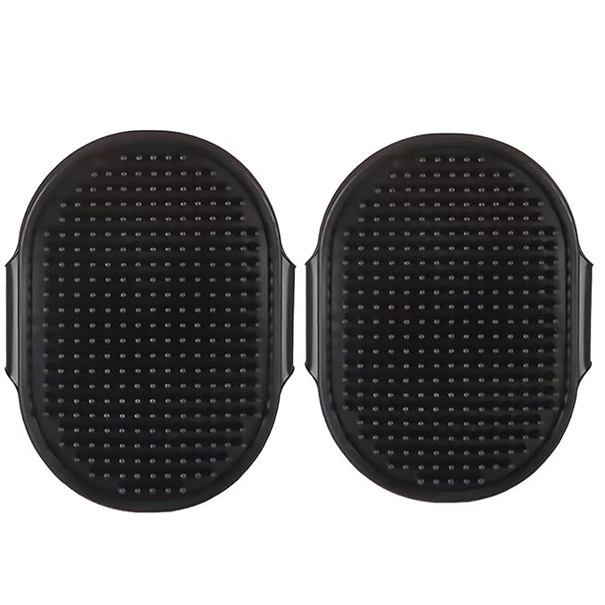 Dog Bath Brush. Dog Washing Brush.2 Sets Short Haired and Long Haired Dog and Cat Bath Brushes (Black)