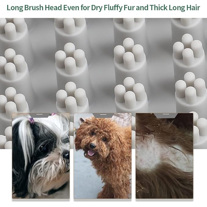 Upgraded Dog Grooming Brush, Pet Shampoo Bath Brushes with Adjustable Handle for Massage Shedding Long Short Haired Large Medium Small Dogs Puppy Cats (Grey 1PC)