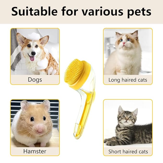Pet Bath Brush, Dog Bath Brush, Dog Bath Supplies, Cat Grooming Supplies, Dog Grooming Supplies, Shampoo Dispenses Designed Pet Bath Massage Brush