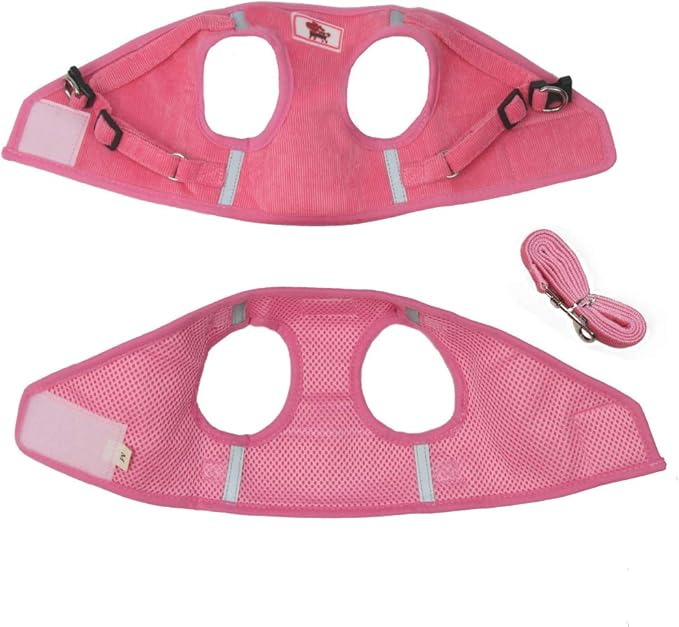 FEimaX Dog Harness and Leash Set, No Pull Reflective Adjustable Pet Harnesses for Puppy Kitten Soft Corduroy Chest Harness for Small Medium Dogs and Cats Easy Control Vest for Outdoor Walking