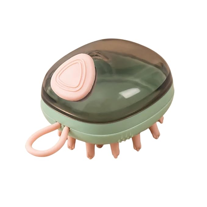 2-in-1 Pet Grooming Brush & Silicone Bath Massager for Dogs and Cats – Soft Bristle Deshedding Comb, Shampoo Dispenser, Skin-Friendly, Easy to Hold & Clean