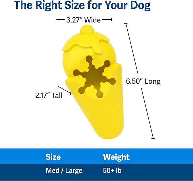 PetSafe Frosty Cone Dog Toys – Fill and Freeze Treat Holding Chew Toy – BPA Free Rubber – French Vanilla Scented – Interactive Pet Puzzle for Boredom or Separation Anxiety