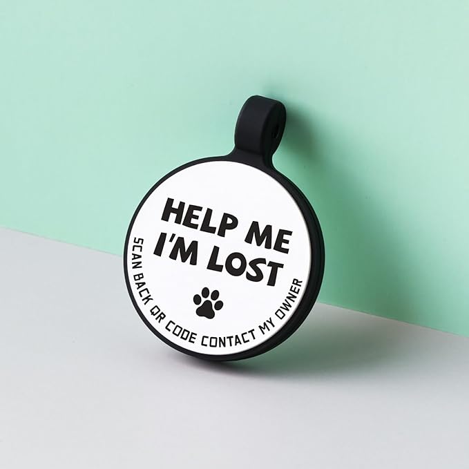 MYLUCKYTAG Silent Silicone QR Code Pet ID Tags Dog Tags - Pet Online Profile - Scan QR Receive Instant Pet Location Alert Email