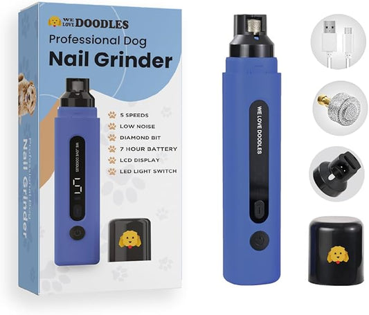 We Love Doodles Dog Nail Grinder - Essential Grooming Kit for Dogs at Home, Electric Dog Nail Trimmers, Quiet Pet Nail Grinder for Dogs, Safe Nail Trimmer for Dogs, Suitable for Large & Small Breeds