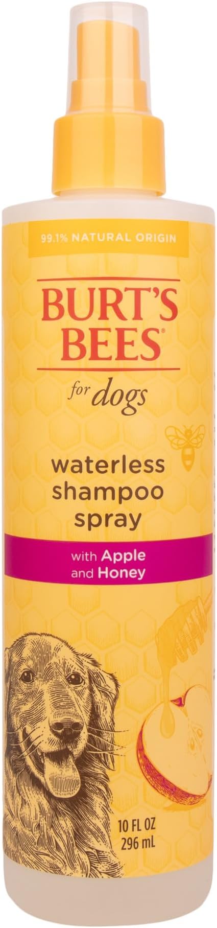Burt's Bees for Pets Waterless Shampoo Spray for Dogs with Apple and Honey, 6pk, 99.1% Natural Origin Formulas, Waterless Dog Shampoo - Gentle Dry Shampoo for Dogs, Best Dog Shampoo, 6pk, 10 oz