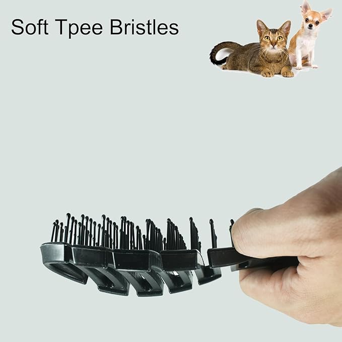 Small Dog Grooming Brush - Perfect for Shih Tzus, Yorkies, and Maltipoos - Ideal Puppy Hair Brushes for Maltese and Small Breeds (Black)
