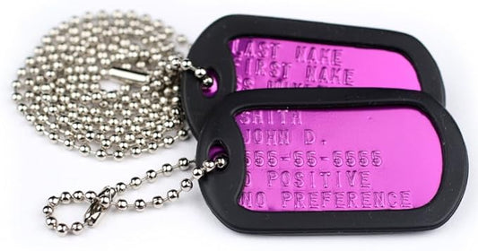 GoTags Pet ID Custom US Military Dog Tag Personalized ID Set. Complete with Chains and Silencers