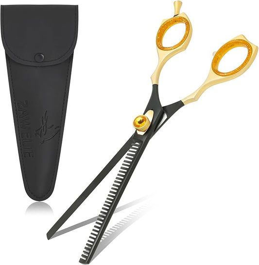 Dog Grooming Scissor- 7.5” Pet Shears, Japanese Stainless Steel Ergonomic Pet Grooming Scissor, Heavy Duty Sharp and Comfortable pet Scissors for Grooming, Dogs, Cats and Other Animals (Thinning)