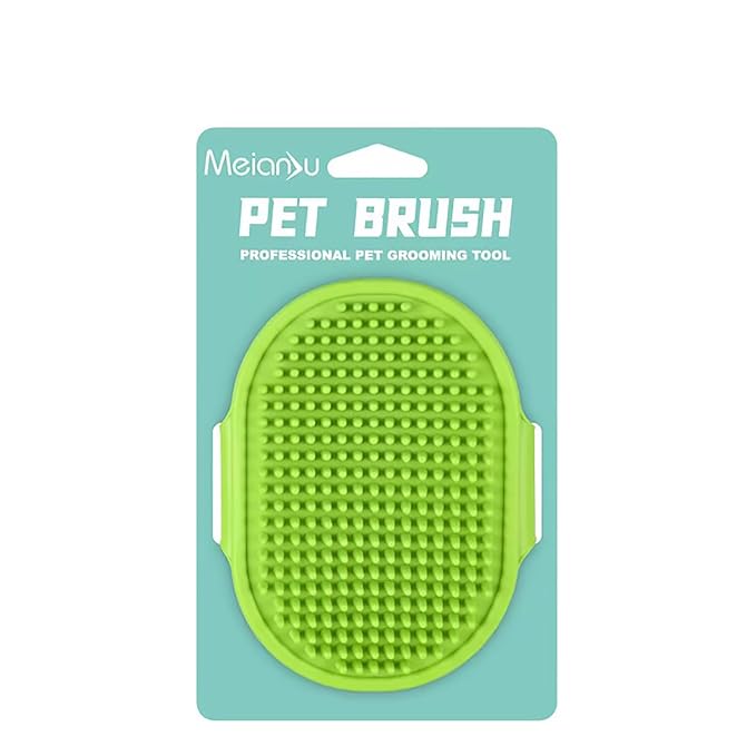Dog Bath Brush. Dog Washing Brush.2 Sets Short Haired and Long Haired Dog and Cat Bath Brushes (Green)