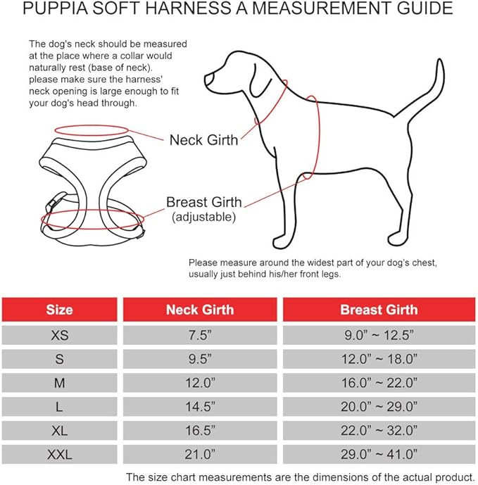 Puppia Soft Dog Harness No Choke Over-The-Head Triple Layered Breathable Mesh Adjustable Chest Belt and Quick-Release Buckle, Beige, Large
