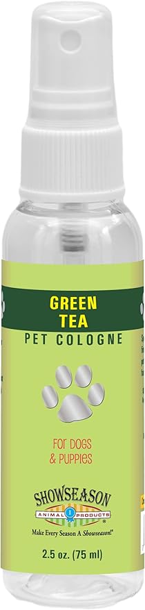 Showseason Green Tea Pet Cologne 2.5 oz For Dogs |Travel Size | Long-Lasting Odor Eliminator | Cruelty-Free | Paraben-Free | Biodegradable and Non-Toxic | Made in USA