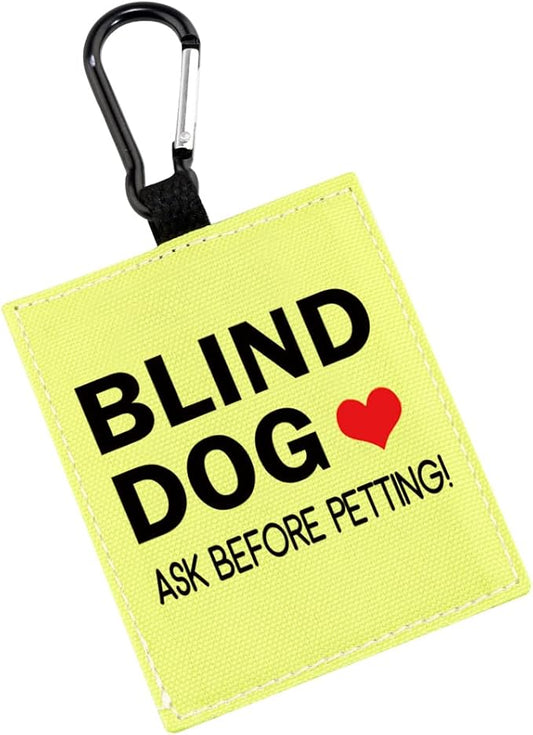 PWHAOO Blind Dog Ask Before Petting Alert Hang Tags for Dog Nervous Dog Hanging Dog Alert Patches Hanging Dog Tags (Blind Dog Alert)