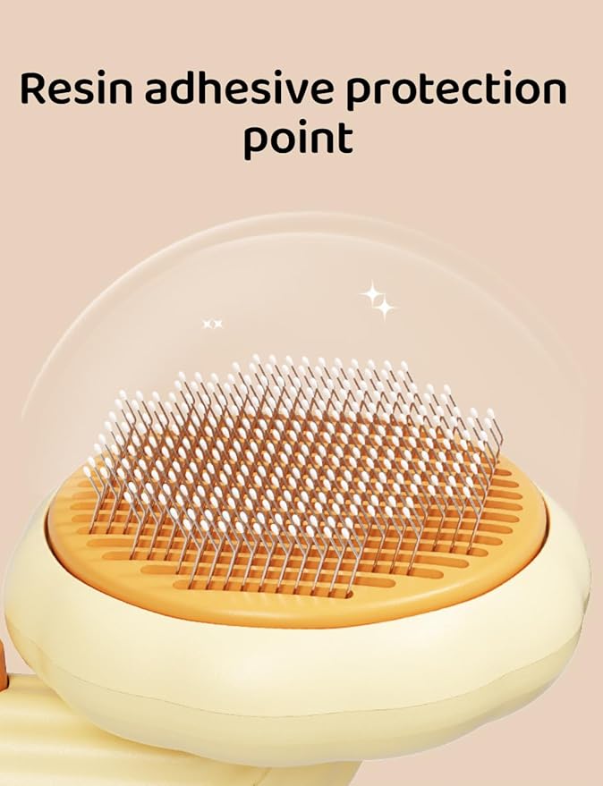 Pet Grooming Tool - Brush with Release Button for Detangling Long and Short Hair, Removing Fur Knots, Shedding, and Fleas on Dogs and Cats