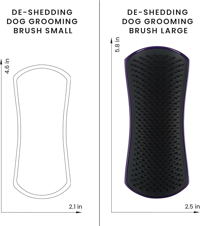 Pet Teezer by Tangle Teezer De-Shedding Dog Grooming Brush, Dry Brush or Dog Bath Brush for Wet or Dry Fur, Large, Blue & Pink