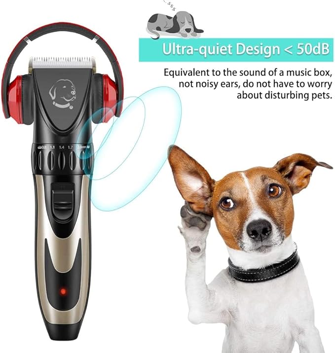 Pet Republique Cordless Dog Shaver Trimmer Kit - Hair Clippers for All Fur Type & All Size Dogs Cats and Pets