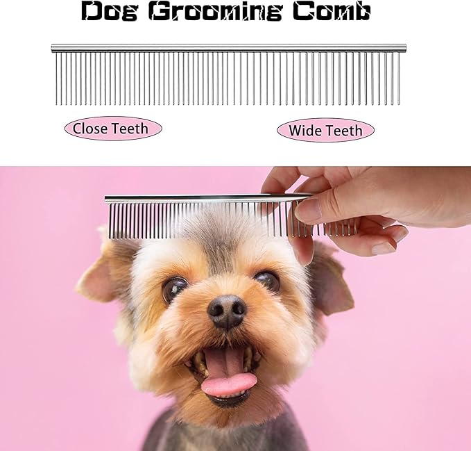 5 in 1 Dog Grooming Scissors Kit with Safety Round Tips for 4CR Stainless Steel Dogs and Cats, Professional Pet Shears, Purple, Purple-5 in 1