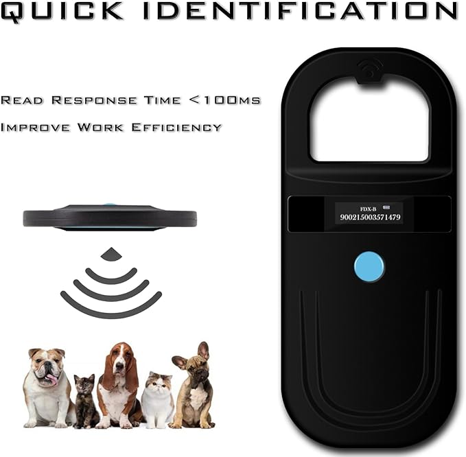 Smoostart Microchip Scanner, 1000 Records Increased Huge Data Storage Upload to PC, Scanning Distance and Speed Increase, Only Compatible with FDX-B/EMID (15/10) Digits Microchips