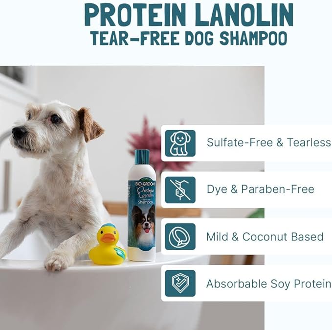 Bio-Groom Protein Lanolin Dog Shampoo – Tear-Free Pet Shampoo, Dog Bathing Supplies, Puppy Wash, Cat & Dog Grooming Supplies, Cruelty-Free, Made in USA, Tearless Dog Products – 2.5 Gallons