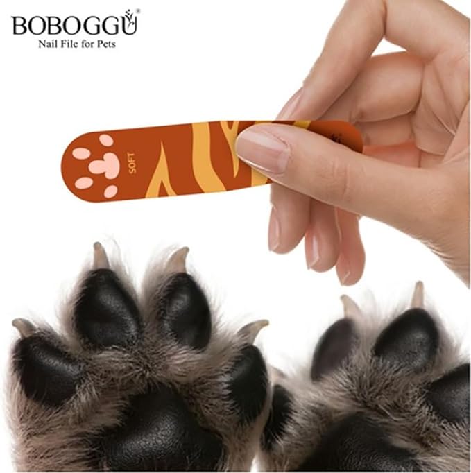 Pet Nail Files Grinder Trim Doublesided Hard and Soft Nail File for Pets Dog Cat Parrot (D 5 Pieces), Orange