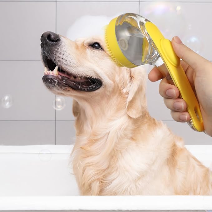 Sosoport Dog Bath Brush Cat Brush Dog Shower Brush Cat Massage Brush Pet Grooming Brush Dog Scrubber Brush With Soap Dispenser