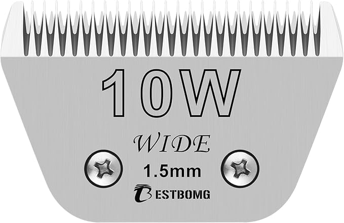 BESTBOMG Size 10W Wide Detachable Pet Dog Grooming Blades-Cutting Length 1/16"(1.5mm),Compatible with Andis,Oster A5,Wahl km10 Clippers
