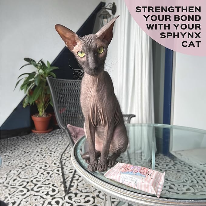 Wet Wipes with Panthenol for Sphynx and Shorthair Cats for Everyday use (10Pack/150Count)