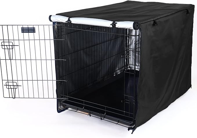 kefit Dog Crate Cover 54 inch, Kennel Cover for Dog Cage, Black