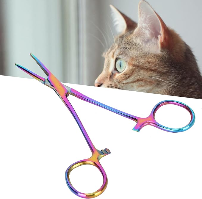 Hemostat Forceps, Dogs Cats Hemostat Forceps Scissors Dog Grooming Ear Cleaning Straight Clamp Ear Hair Clamp Pulling Shears Plier