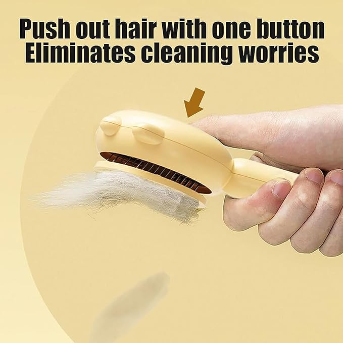 2Pcs Magic Pet Grooming Brush with Release Button for Shedding, Self Cleaning Slicker Comb for Long or Short Hair Cats and Dogs