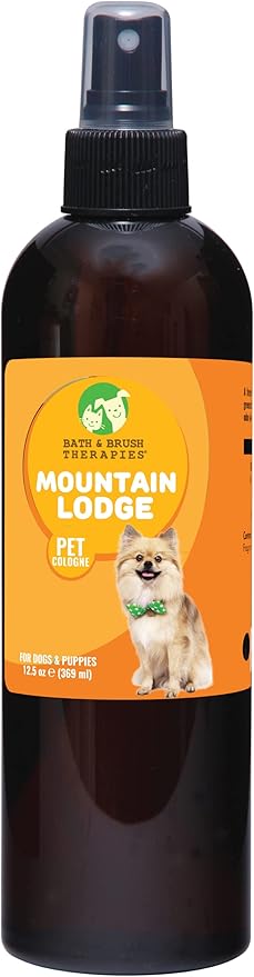 Showseason Bath & Brush Therapies® Mountain Lodge Pet Cologne 12.5 oz For Dogs | Long-Lasting Odor Eliminator | Paraben-Free | Biodegradable & Non-Toxic | Made In USA