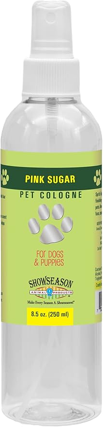Showseason® Pink Sugar Pet Cologne 8.5 oz. For Dogs | Long-Lasting Odor Eliminator | Cruelty-Free | Paraben-Free | Biodegradable and Non-Toxic | Made in The USA