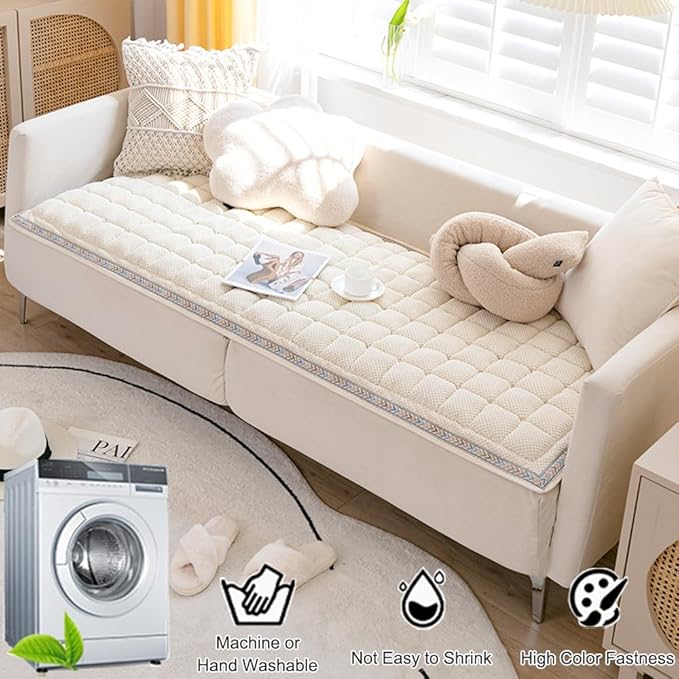 Dog Couch Cover Protector, Couch Cover for Dogs Washable, Pet Couch Covers for Sofa, Non Slip Dog Bed Sofa Cover (Beige, 27.6" x 59.1")