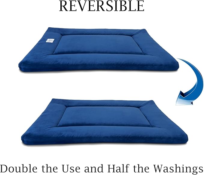 Pet Dreams Dog Crate Cover & Mat- Breathable Non-Toxic Kennel Topper for Single-Door Crates, Fits iCrate Dog Cages 18, 24, 30, 36, 42, 48 Inches (Blue, X-Large, 42โ)