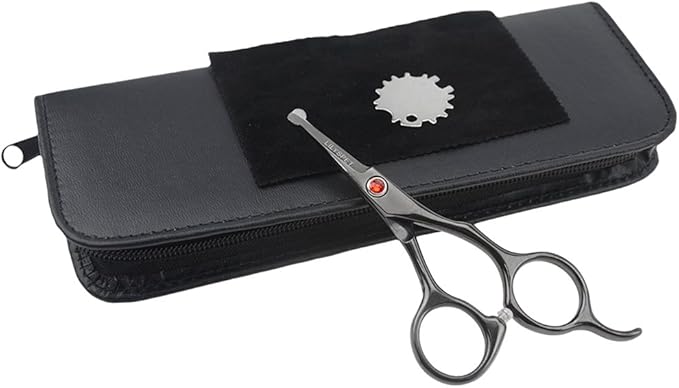 LILYS PET 5.0" Right-Handed Round-Tip Pet Grooming Scissors, Stainless Steel Small Ball Tip for Nose, Ear, Face, Paw Hair for Dogs and Cats