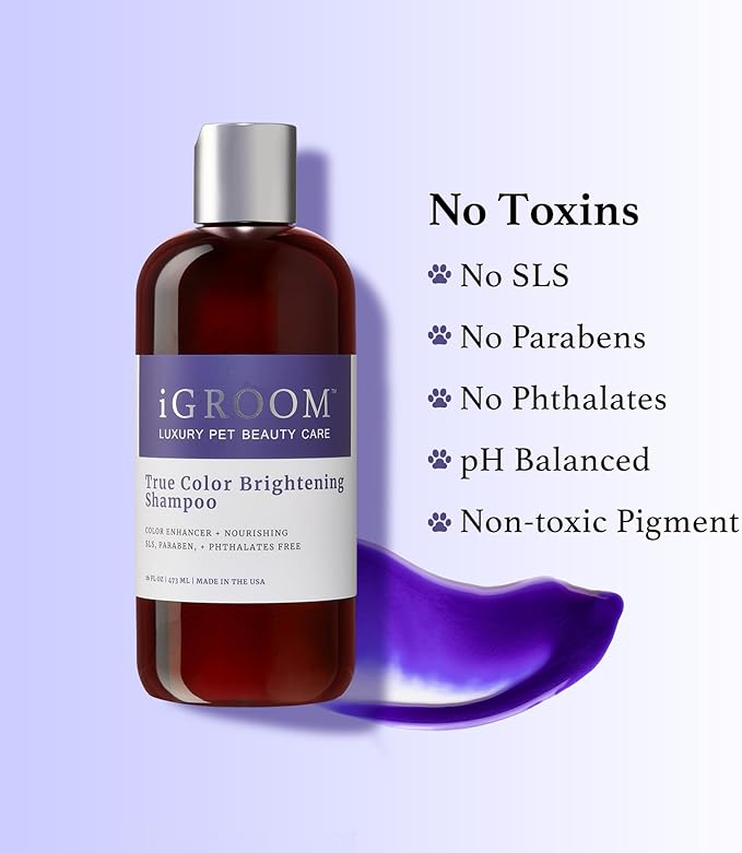 iGroom True Color Dog Shampoo, Luxury Pet Beauty Care, Enhance and Restore Natural Coat Color, Add Moisture, Made in USA, 1 gal
