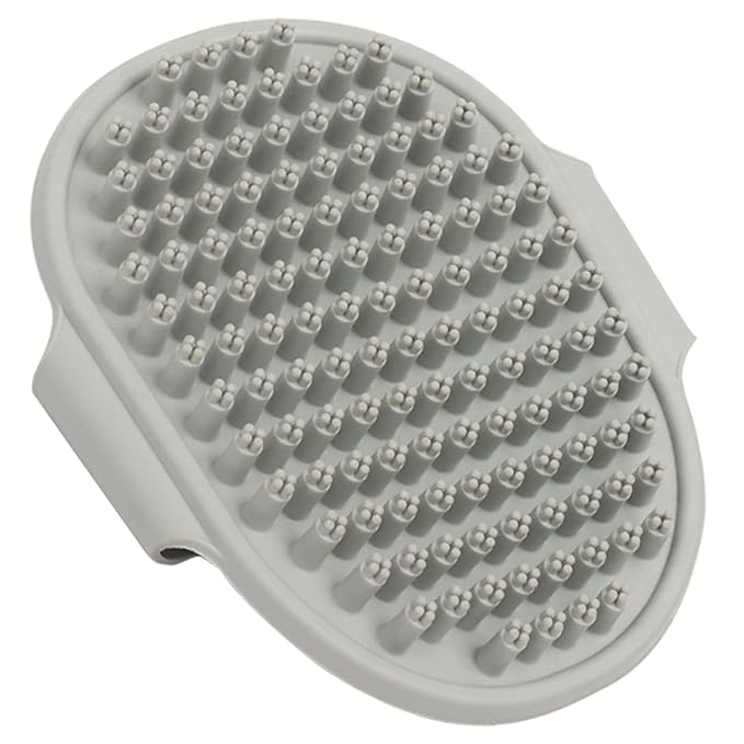 Upgraded Dog Grooming Brush, Pet Shampoo Bath Brushes with Adjustable Handle for Massage Shedding Long Short Haired Large Medium Small Dogs Puppy Cats (Grey 1PC)
