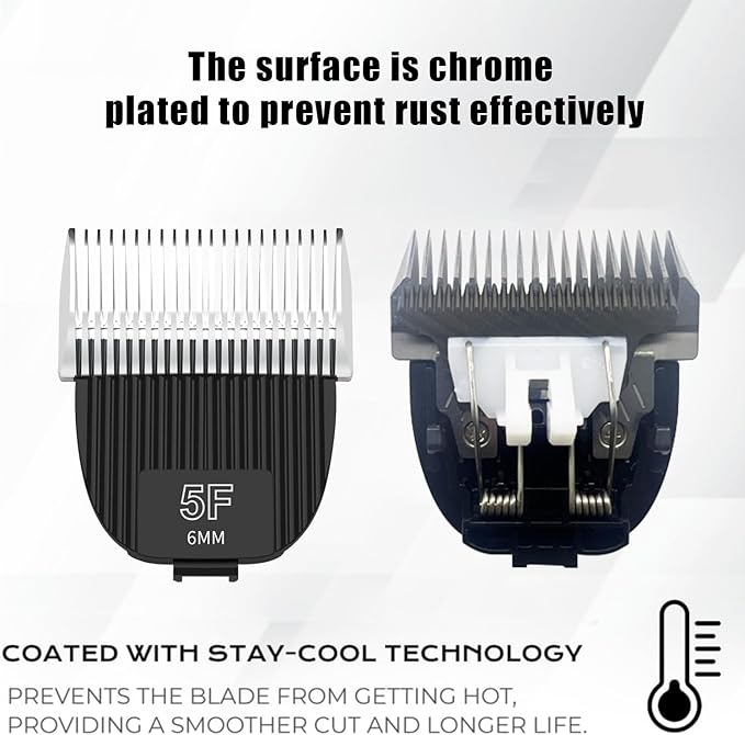 1Pack Flash Clipper Professional Detachable Replacement Blades,Compatible with Kenchii Flash Clipper Blade(Size 5F-6mm )