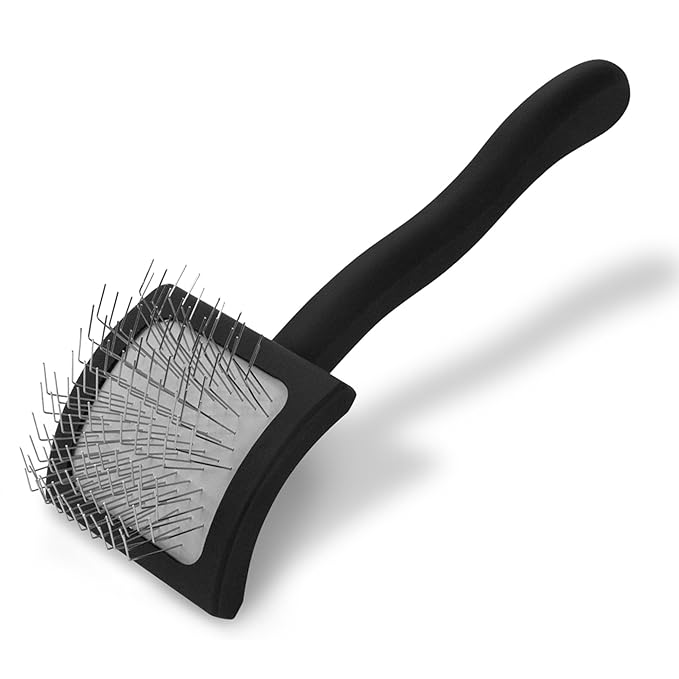 Chris Christensen Baby K Dog Slicker Brush, Groom Like a Professional, Fluff Detangle Style, Saves Time Energy, Black, Small