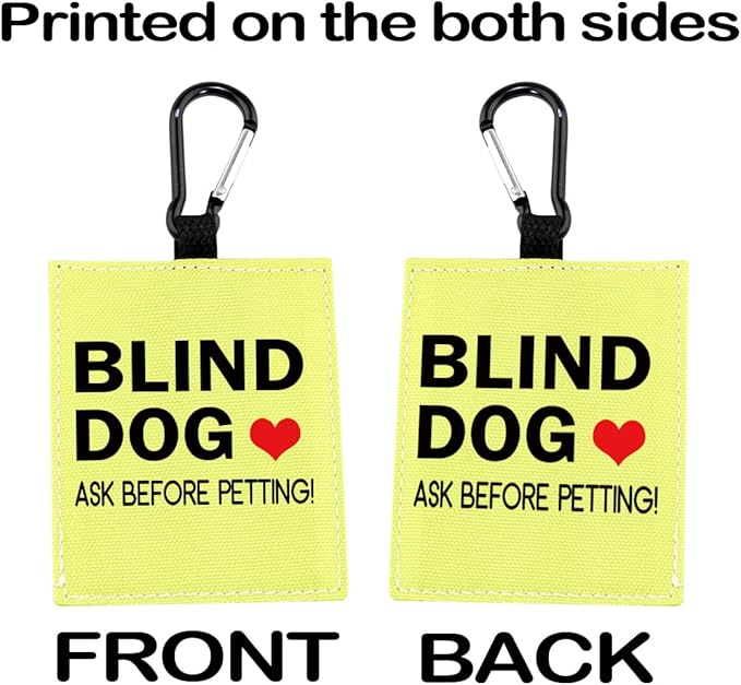 PWHAOO Blind Dog Ask Before Petting Alert Hang Tags for Dog Nervous Dog Hanging Dog Alert Patches Hanging Dog Tags (Blind Dog Alert)