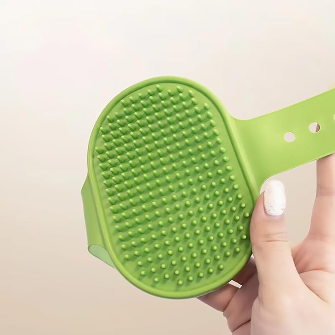 Dog Bath Brush. Dog Washing Brush.2 Sets Short Haired and Long Haired Dog and Cat Bath Brushes (Green)