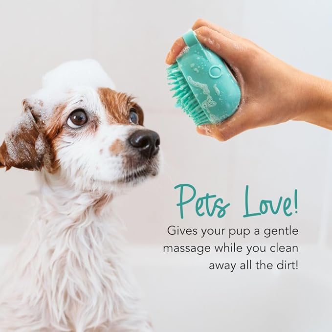 NewTrendOnline Brush Shampoo Dispenser Cat Dog Bath Massage Brush 2 in 1
