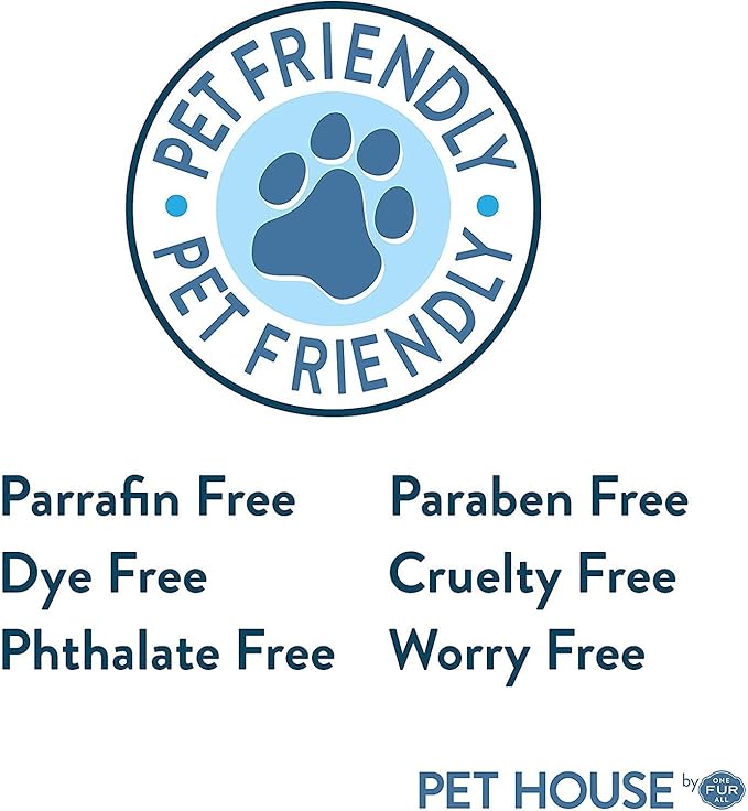 One Fur All Pet House Candle Value Pack, Plant-Based Scented Candles, Room Spray and Car Air Freshener, Cat and Dog Friendly, Pet Odor Solutions for Home, Mango Peach