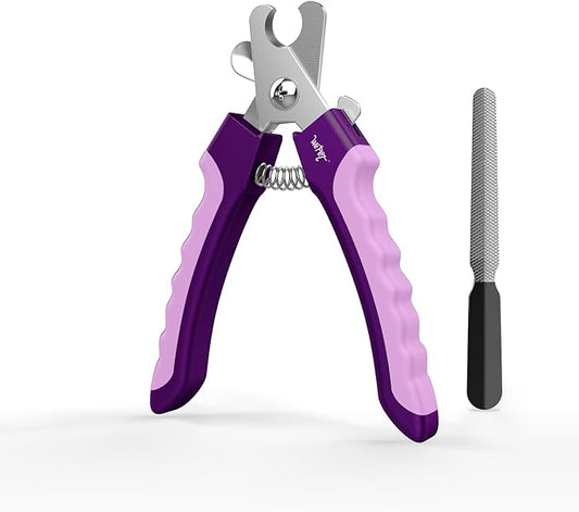 WePet Dog Nail Clippers U10.1, Dog Nail Trimmer Large Breed with Quick Sensor, Razor Sharp Blade Professional Pet Nail Clipper with Safety Guard and Nail File, Purple