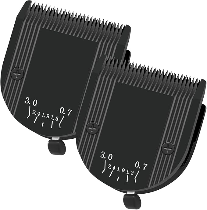Professional Animal 5-in-1 Adjustable Blade Compatible with WAHL Arco, Bravura, Chromado, Creativa, Figura, and Motion Pet, Dog, and Horse Clippers, Replacement for WAHL-Fine (2179-301). Black-2Pcs