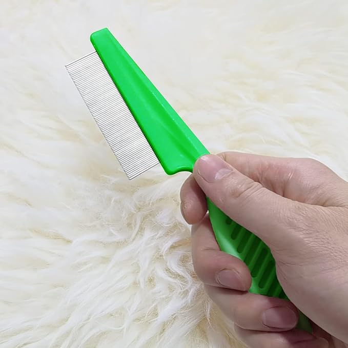 Versatile Pet Grooming Kit - Flea Comb for Detangling & Dematting, Tear Stain Remover, 3 Combs for Dogs & Cats