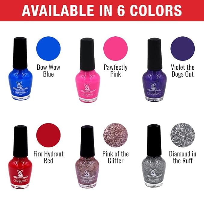 Warren London Dog Nail Polish in A Bottle Premium Coverage & Color- Made in USA- Purple