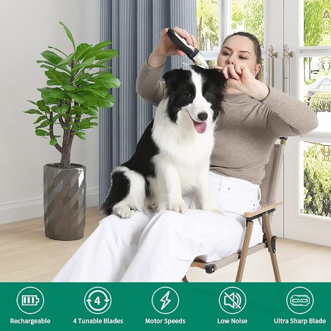 Gromming Dog Clippers,USB Rechargeable Dogs Cats and Other Pets Grooming kit,Professional Hair shavers, Low Noise Pets Hair Remover