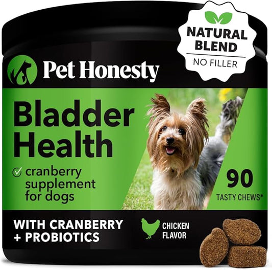 Pet Honesty Bladder Health Cranberry Supplement for Dogs – Kidney Support for Dogs, Cranberry & D-Mannose to Help Support Dog Urinary Tract Health, Dog Urine & Dog Bladder Support (Chicken)